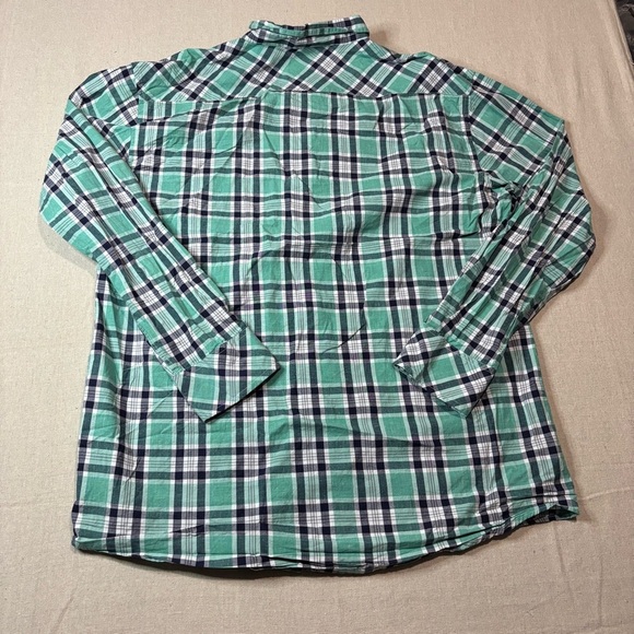 BKE Shirt Mens 3XL Blue Green Plaid Long Sleeve Athletic Fit Buckle - Picture 2 of 5